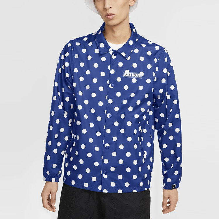 Nike Windproof Breathable polka dots Printing Long Sleeves Jacket Blue CQ8924-480