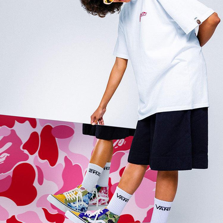 Vans X BAPE Sk8-Hi T-Shirt 'White' VN0A7XQ9448