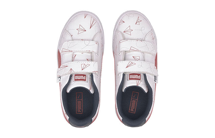 (PS) PUMA Basket Paper Plane Casual Board Shoes White/Blue/Red 371187-01