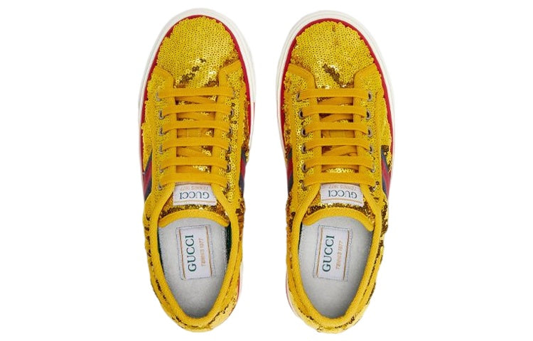 (WMNS) Gucci Tennis 1977 'Gold Sequin Satin' 646438-2MO10-8060