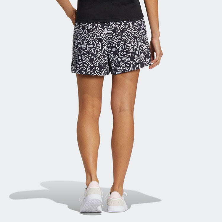 (WMNS) adidas Neo X Keith Haring Shorts Asia Sizing 'Black White' HD7263