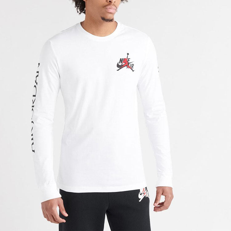 Air Jordan Casual Sports Round Neck Pullover Long Sleeves White AT8897-100