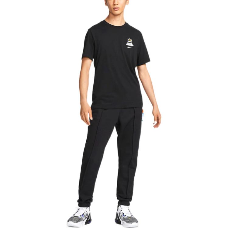 Men's Nike SS22 Lebron Dri-fit Back Animal Printing Round Neck Short Sleeve Black T-Shirt DR7648-010