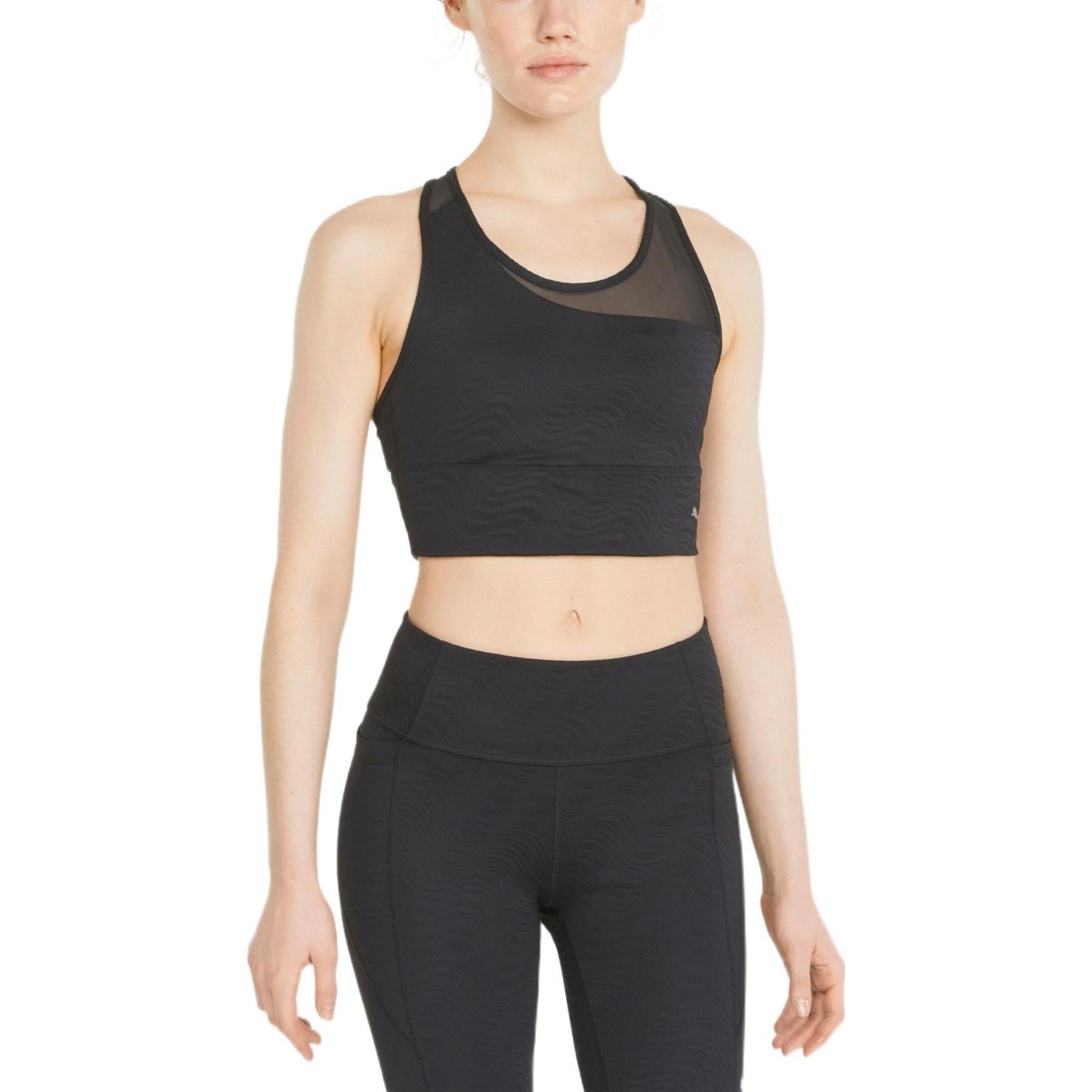 (WMNS) PUMA Mid Impact Flawless Sports Bra 'Black' 521549-01