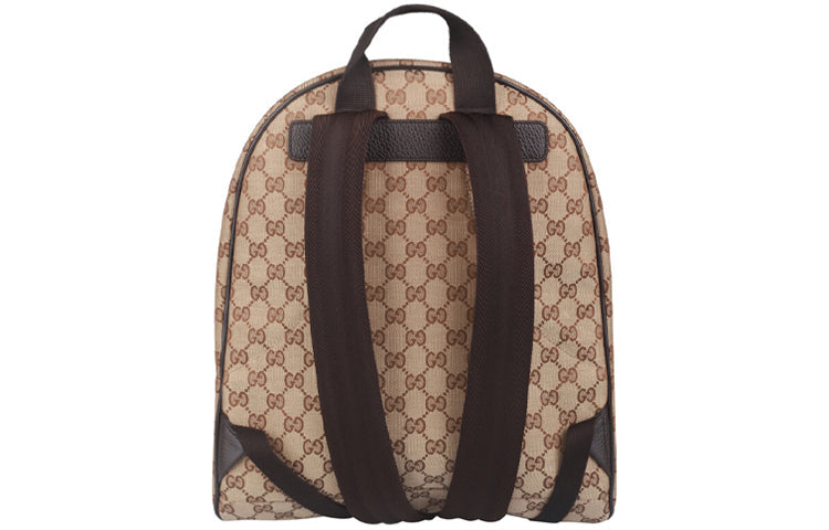 Gucci Logo Leather Logo Canvas schoolbag Backpack Unisex / / Brown Classic 449906-KY9NN-9873