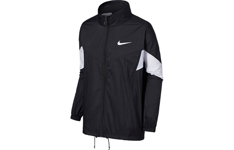 (WMNS) Nike Retro Large Logo Windproof Sports Jacket Black AR2848-011