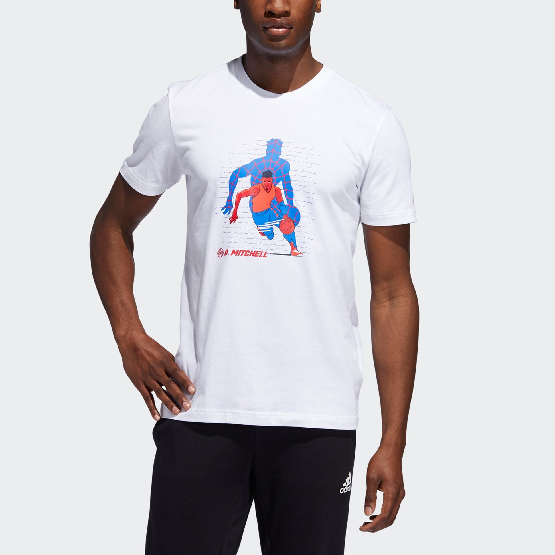 adidas x Marvel Spiderman Basketball T-Shirt 'White' DX6893