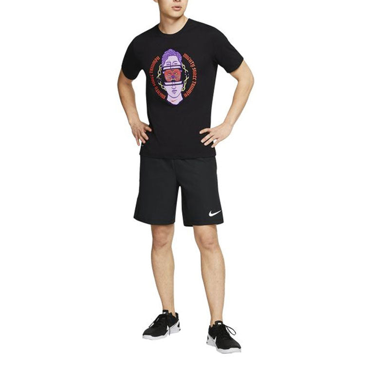 Nike Dri-fit Hook Printing Short Sleeve Black CQ6559-010