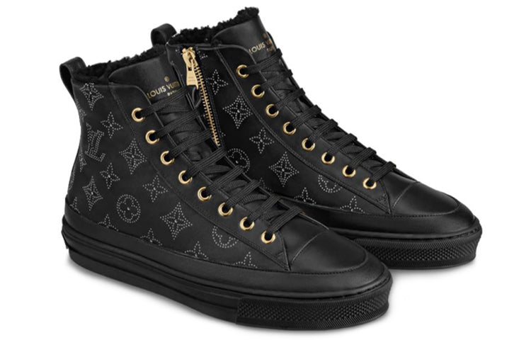 (WMNS) LOUIS VUITTON LV Stellar High-Top Sports Shoes 'Black Monogram' 1A87UV
