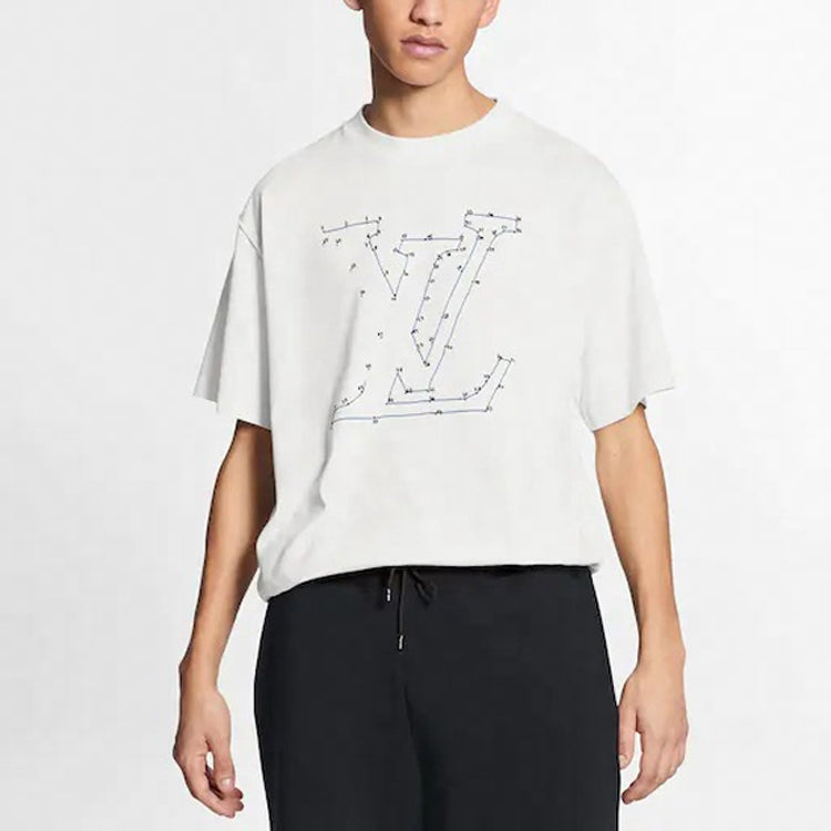 LOUIS VUITTON LV Stitch-Print Embroideredd For Men White 1A7X53