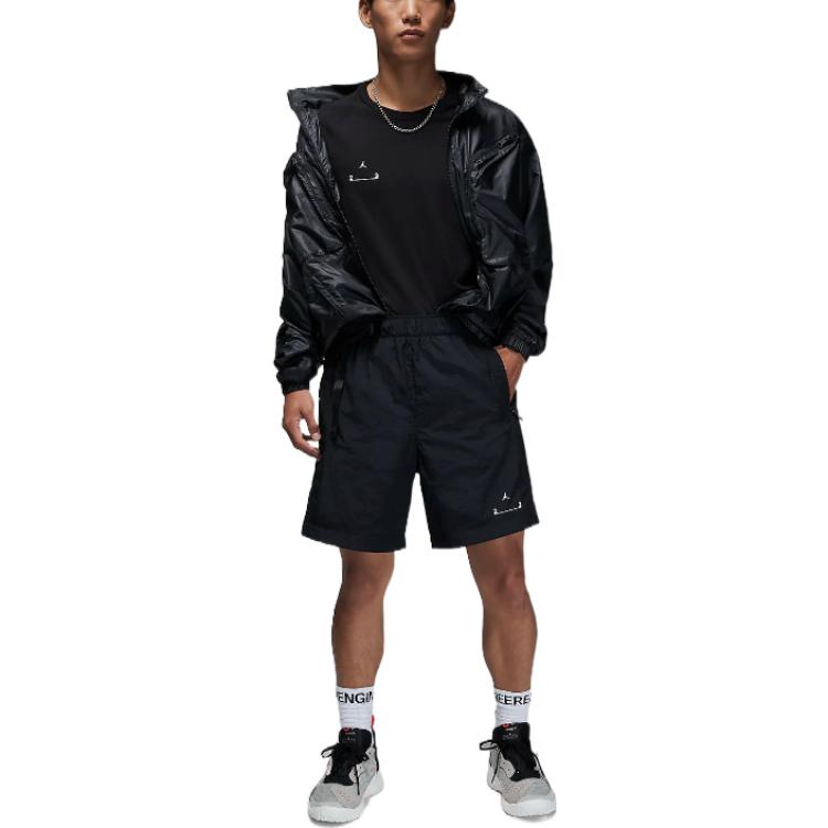 Men's Air Jordan Alphabet Printing Straight Short Sleeve Black T-Shirt DQ8070-010