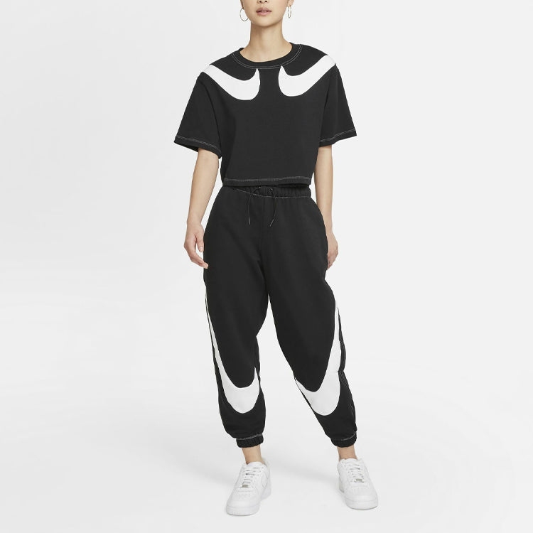 (WMNS) Nike Large Logo Bundle Feet Sports Pants/Trousers/Joggers Black DD5583-010