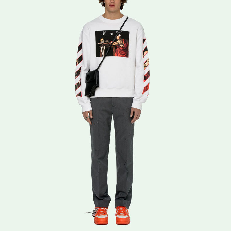 Off-White SS21 Round Neck Pullover Sports White OMBA025R21FLE0050125