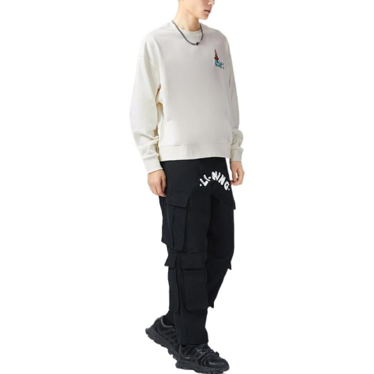 Li-Ning Skateboard Series Cartoon Printing Pullover 'Creamy White' AWDS165-2