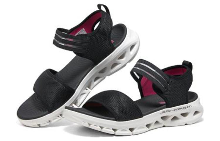 (WMNS) Skechers Go Glide-Step Flex Sandal 'Black White' 141251-BKW