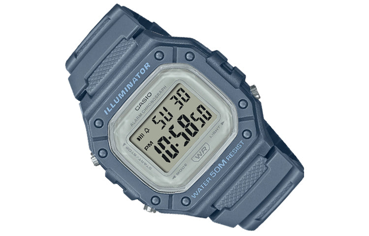 Men's CASIO Fashion Stylish Sports 50m Waterproof Haze Blue Watch Mens Digital W-218HC-2AV