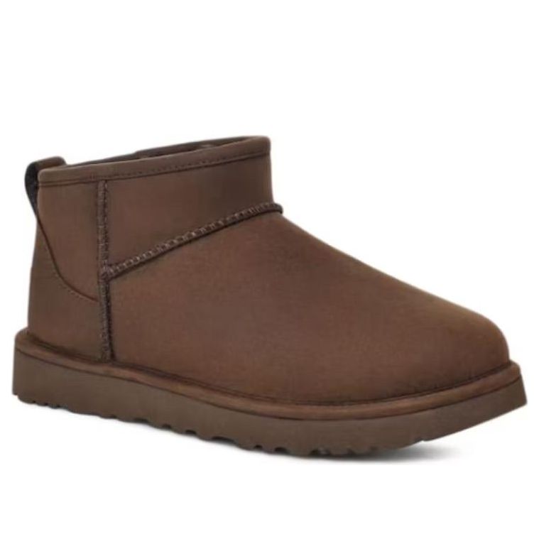 (WMNS) UGG Classic Ultra Mini Leather Boot 'Chocolate' 1157170-CHO