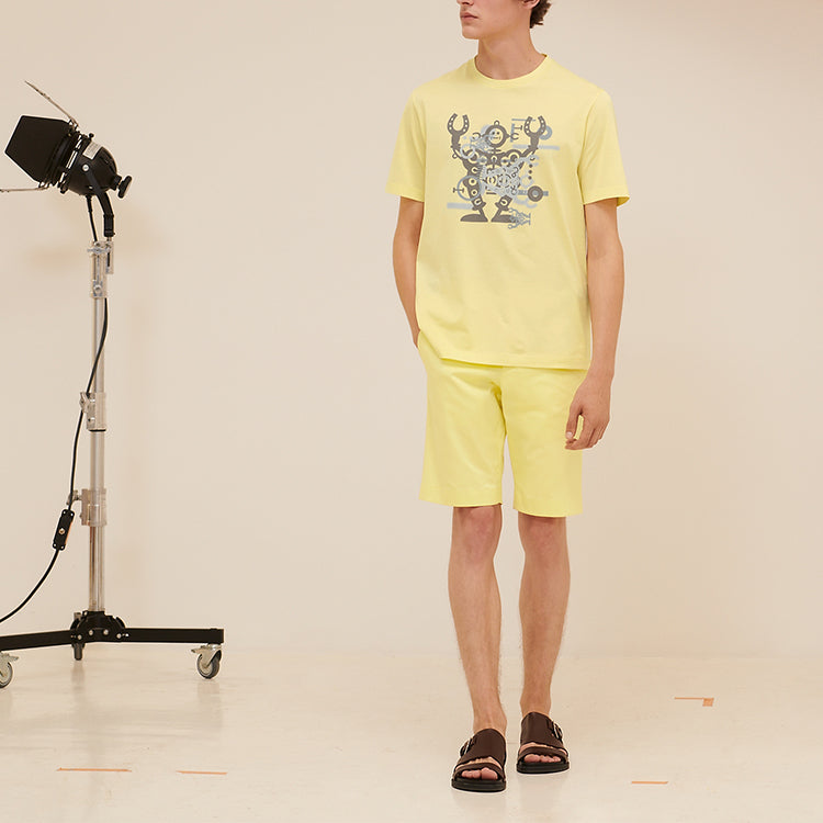 HERMES SS21 Hello Mr Farrier T-Shirt 'Yellow' H157860HA2Q