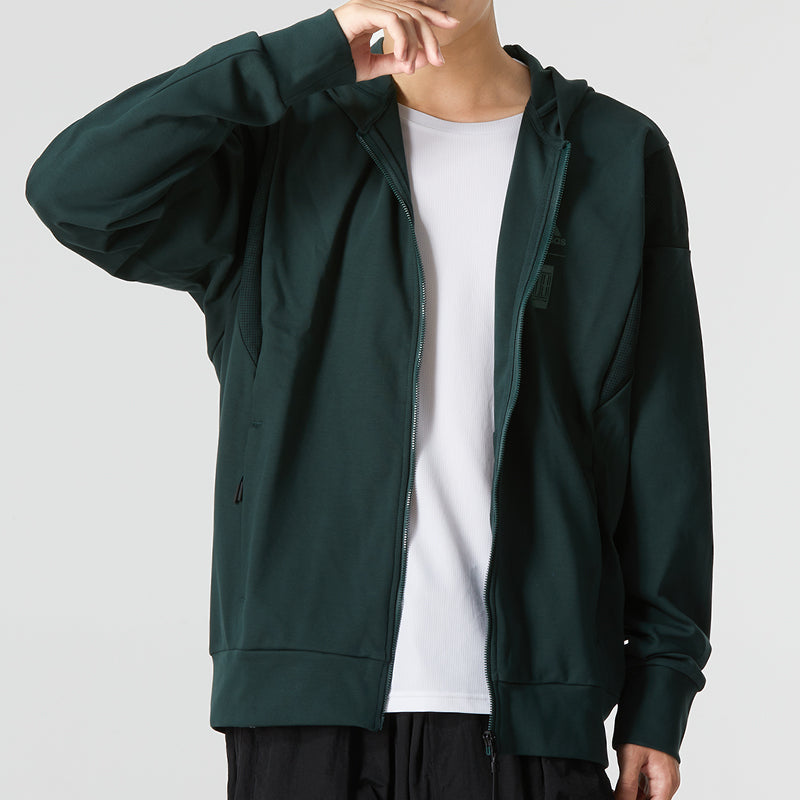 Men's adidas Wj Prew Kn Jkt Hooded Sports Solid Color Casual Knit Jacket Green HM2957
