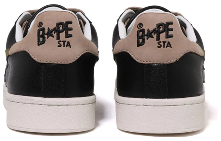 (WMNS) A BATHING APE Skull Sta Leather Low 'Black' 1I80-291-012-BLCK