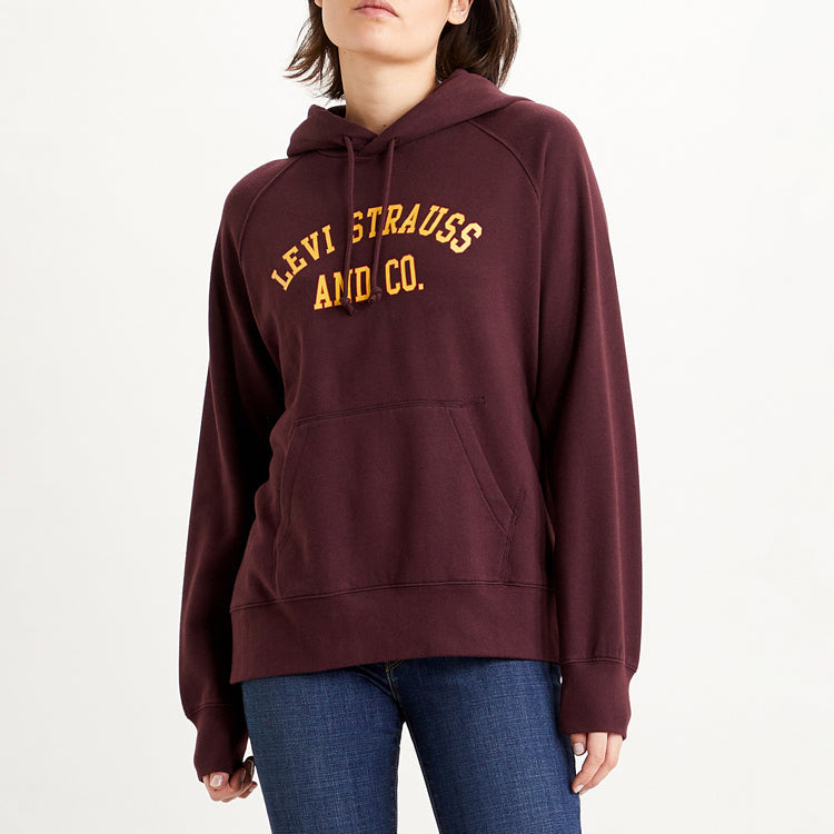 (WMNS) Levi's Alphabet Long Sleeves Hoodie 'Red' 35946-0248