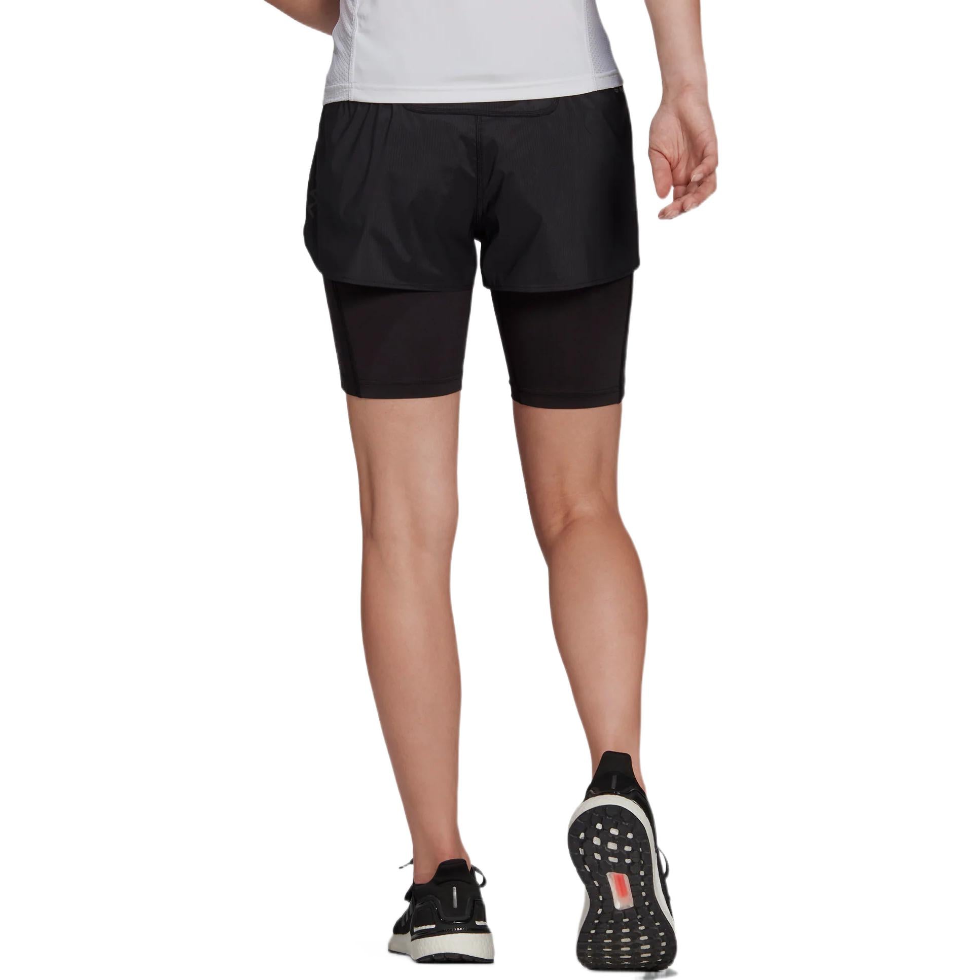(WMNS) adidas Run Fast Two-in-One Shorts Asia Sizing 'Black' HB9225