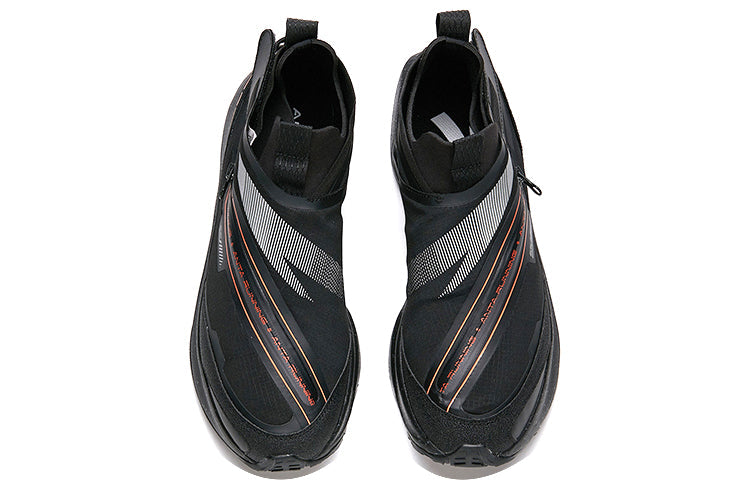 ANTA Running Series Sneakers Leather 'Black Orange Silver' 112045529-3