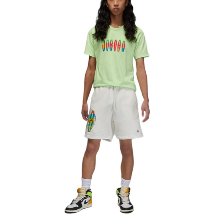 Air Jordan Alphabet Round Neck Short Sleeve T-Shirt Men's Green DQ7367-383