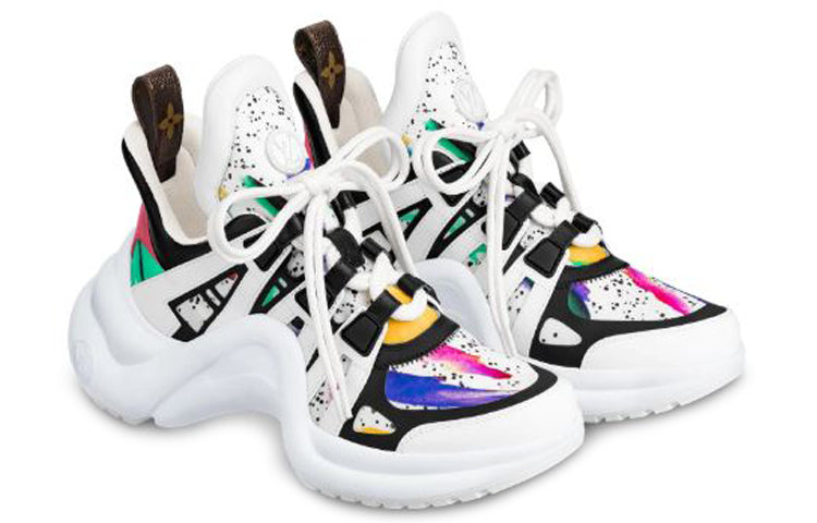 (WMNS) LOUIS VUITTON Archlight Calfskin Printing Sneakers White 1A58BA