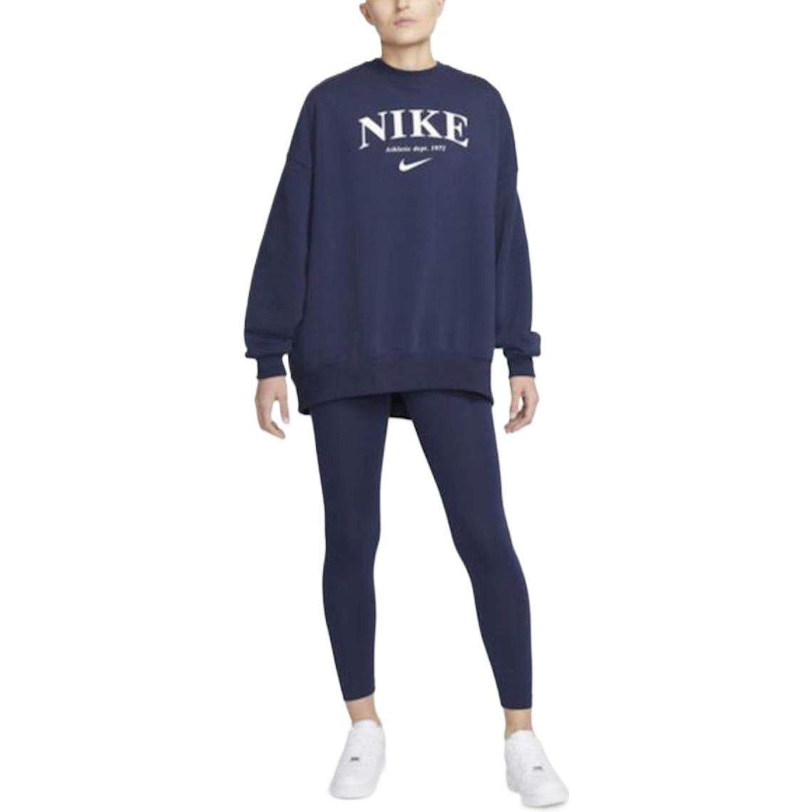 (WMNS) Nike Sportswear Essential Oversized Fleece Sweatshirt 'Blue' DQ5106-410