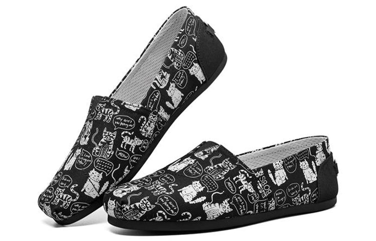 (WMNS) Skechers Bob s Plush Slip-on Shoes Black/White 31334-BKW