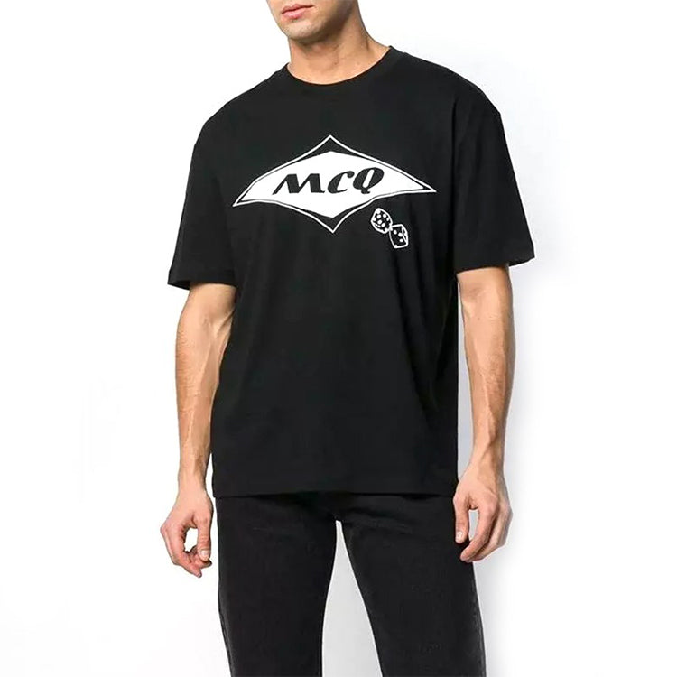 McQ Alexander McQueen Logo Printing Casual Short Sleeve Unisex Black 291571-RMT83-1000