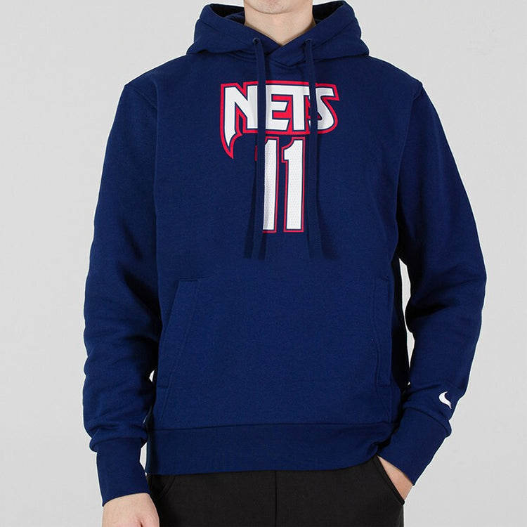 Men's Nike Alphabet Numeric Printing Drawstring Hooded Long Sleeves Blue DB2255-493