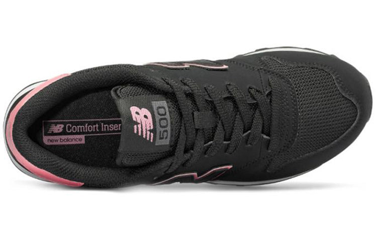 (WMNS) New Balance 500 Running Shoes 'Black Pink White' GW500SBP