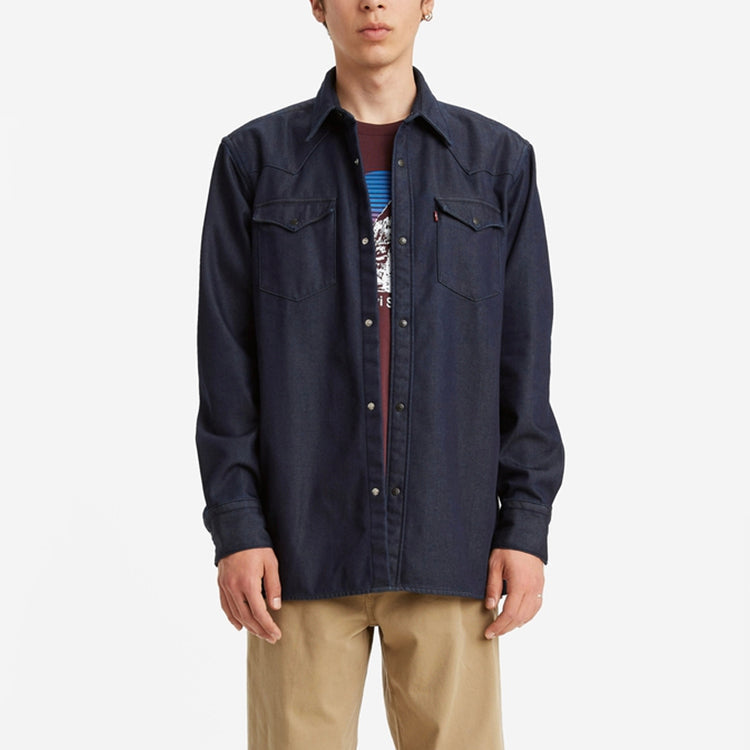 Men's Levis lapel Denim Shirt Denim Blue 36249-0003
