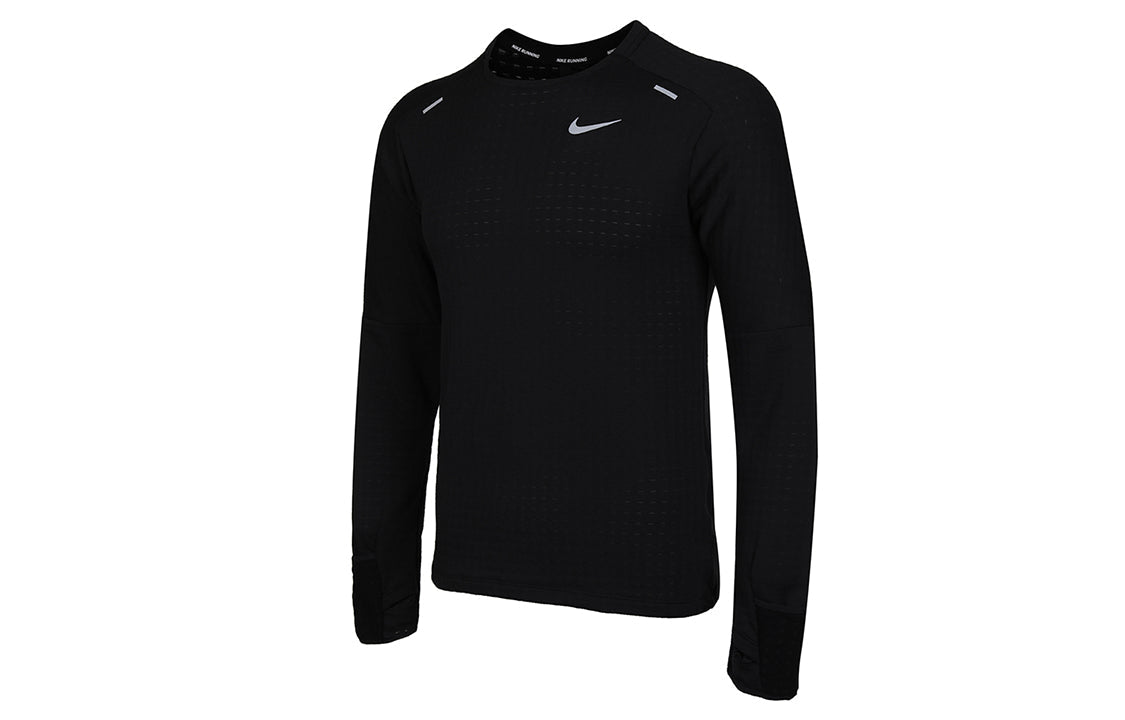 Nike Sphere Dri-Fit Running Exercise Round Long Sleeve T-Shirt Men's Black CU6084-010