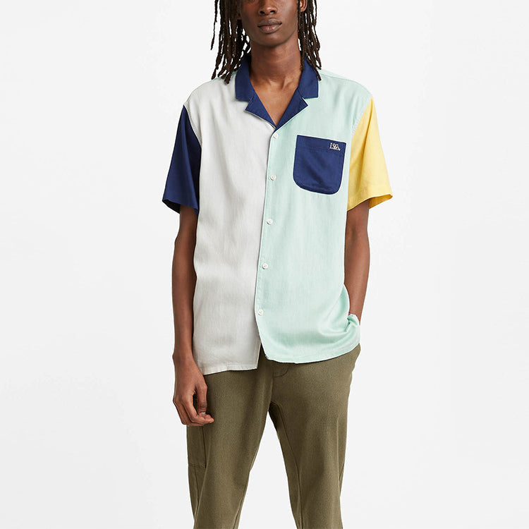 Men's Levis Multicolor Colorblock Short Sleeve Cardigan Short Sleeve Shirt Colorblock 72625-0030