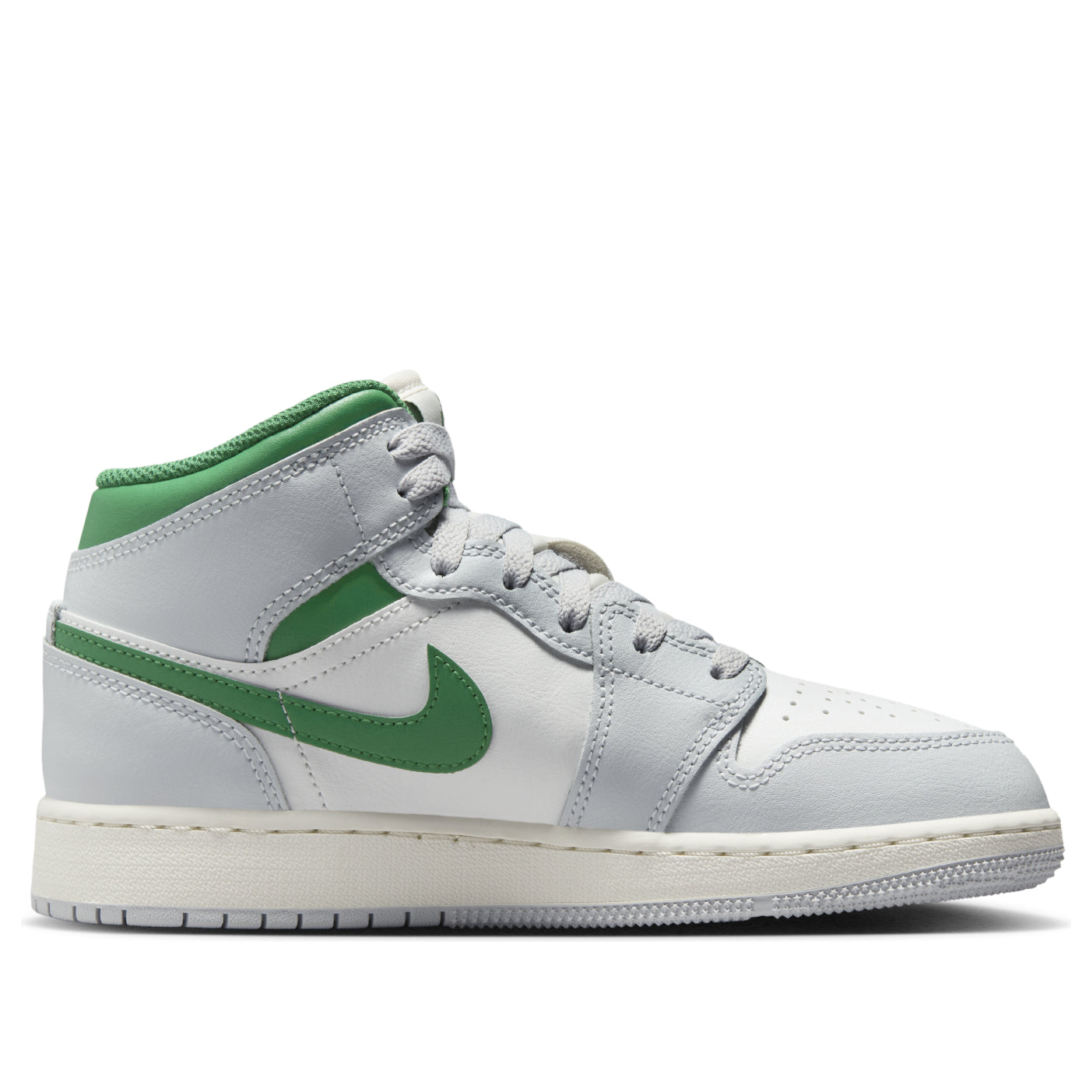 (GS) Air Jordan 1 Mid 'White Pure Platinum Pine Green' DQ8423-142