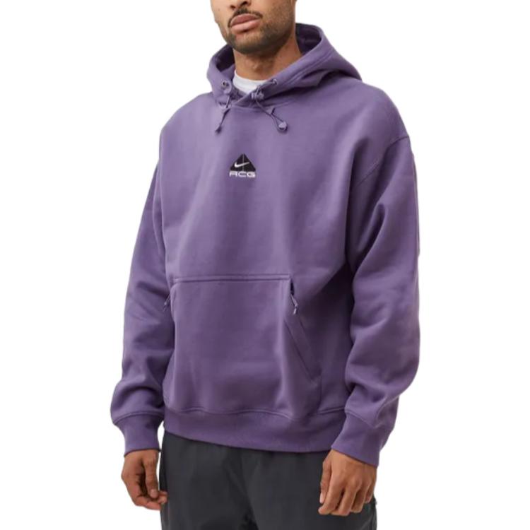 Nike ACG Therma-Fit Solid Color Logo Embroidered Hooded Long Sleeves Autumn Gray Purple DH3087-553