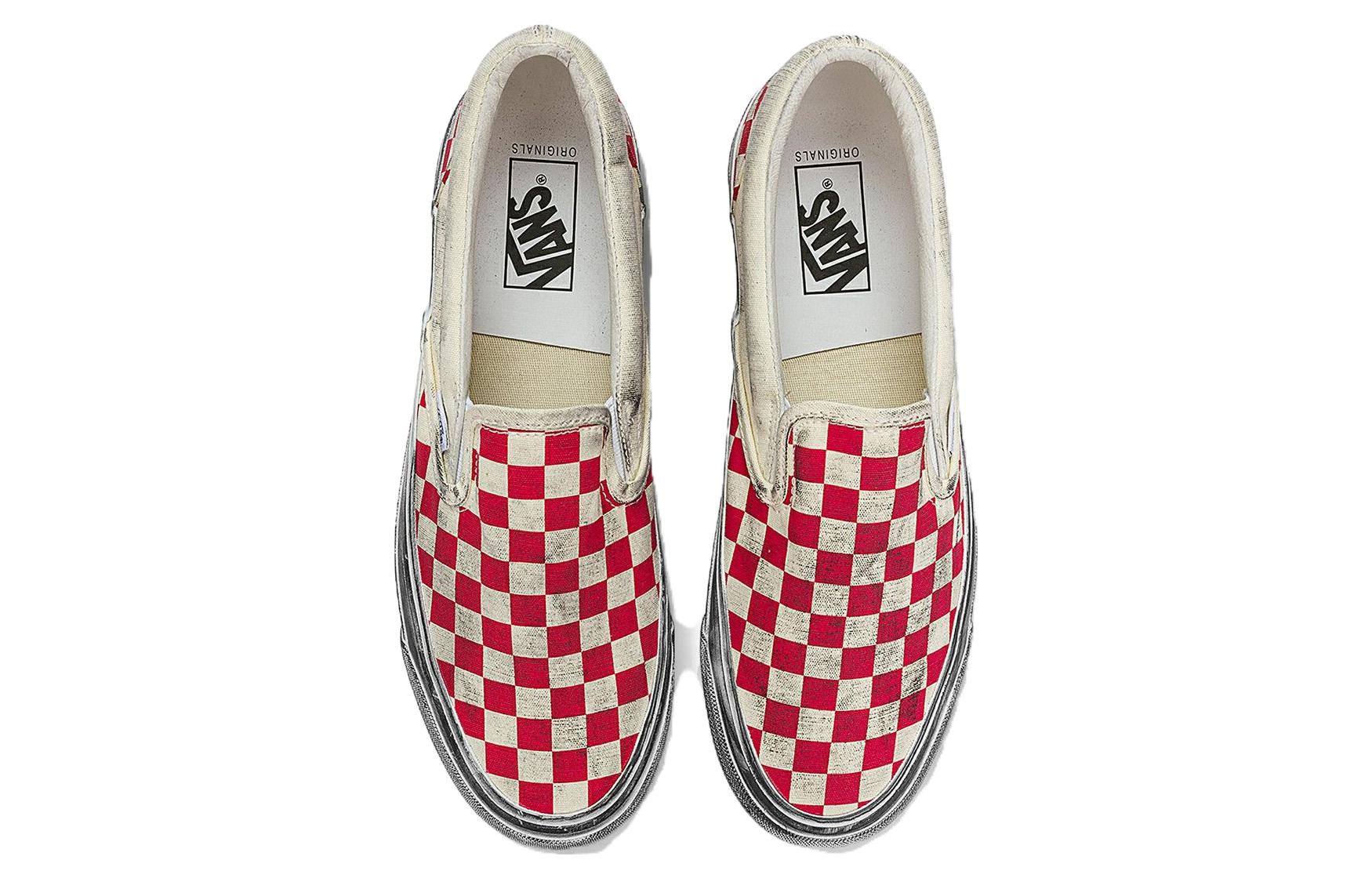 Vans Vault OG Classic SlipOn LX 'Stressed Red Checkerboard' VN0A32QN9Y1