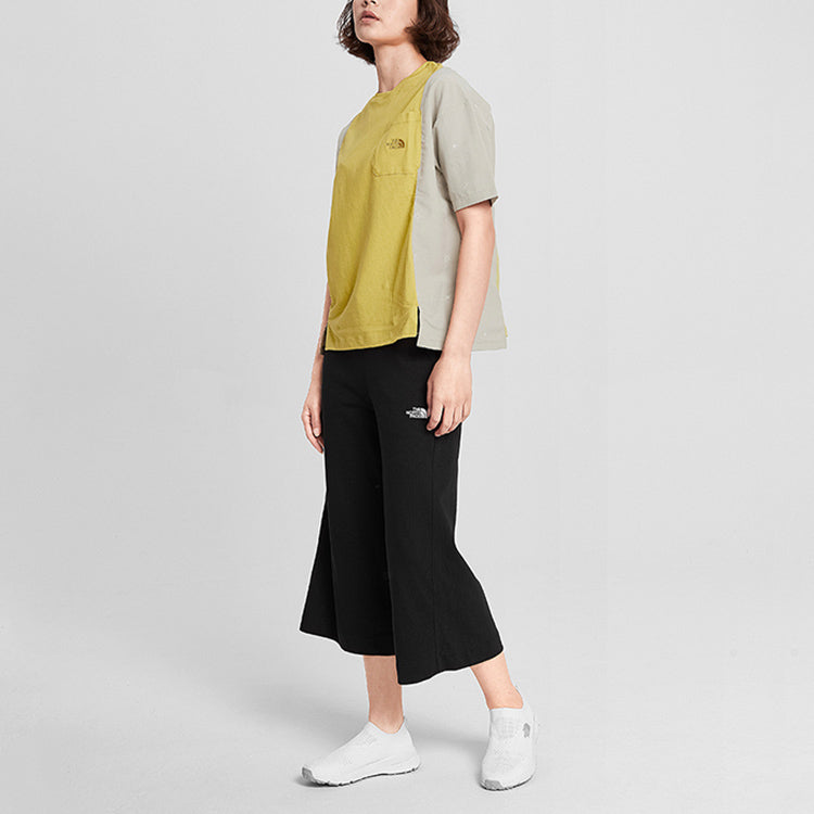 THE NORTH FACE Quick Dry Colorblock Splicing Short Sleeve Yellow 497W-ZBJ