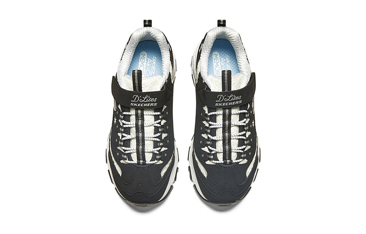(GS) Skechers D'Lites 'White Black' 302540L-BKW