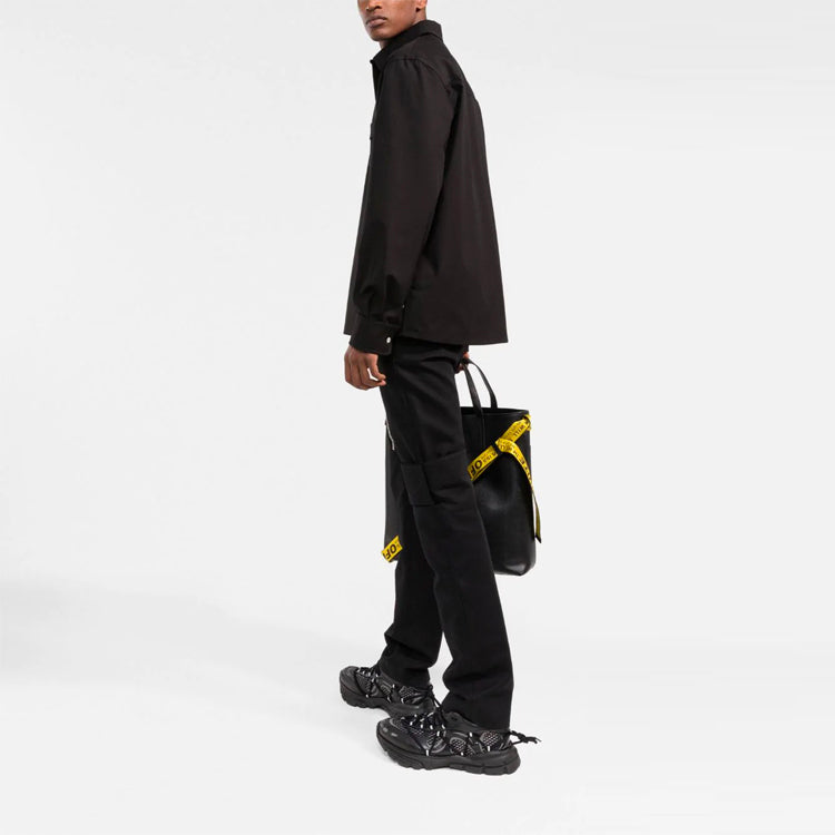 Off-White FW21 Chest Pocket Long Sleeves Shirt Loose Fit Black OMGA190F21FAB0011010