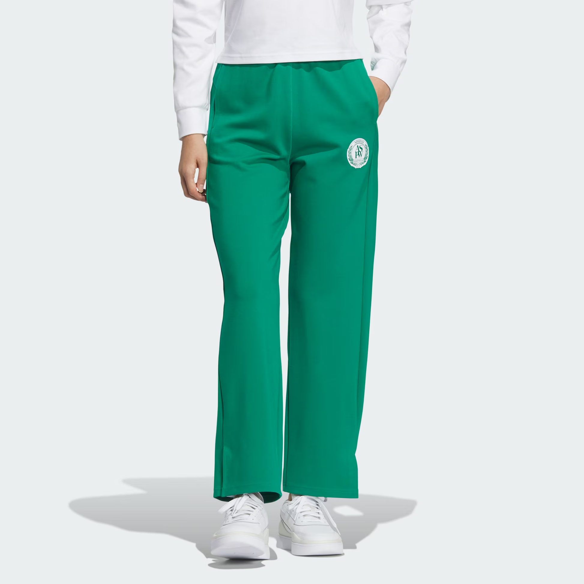 (WMNS) adidas Verbiage Doubleknit Pants Asia Sizing 'Green' JE3614