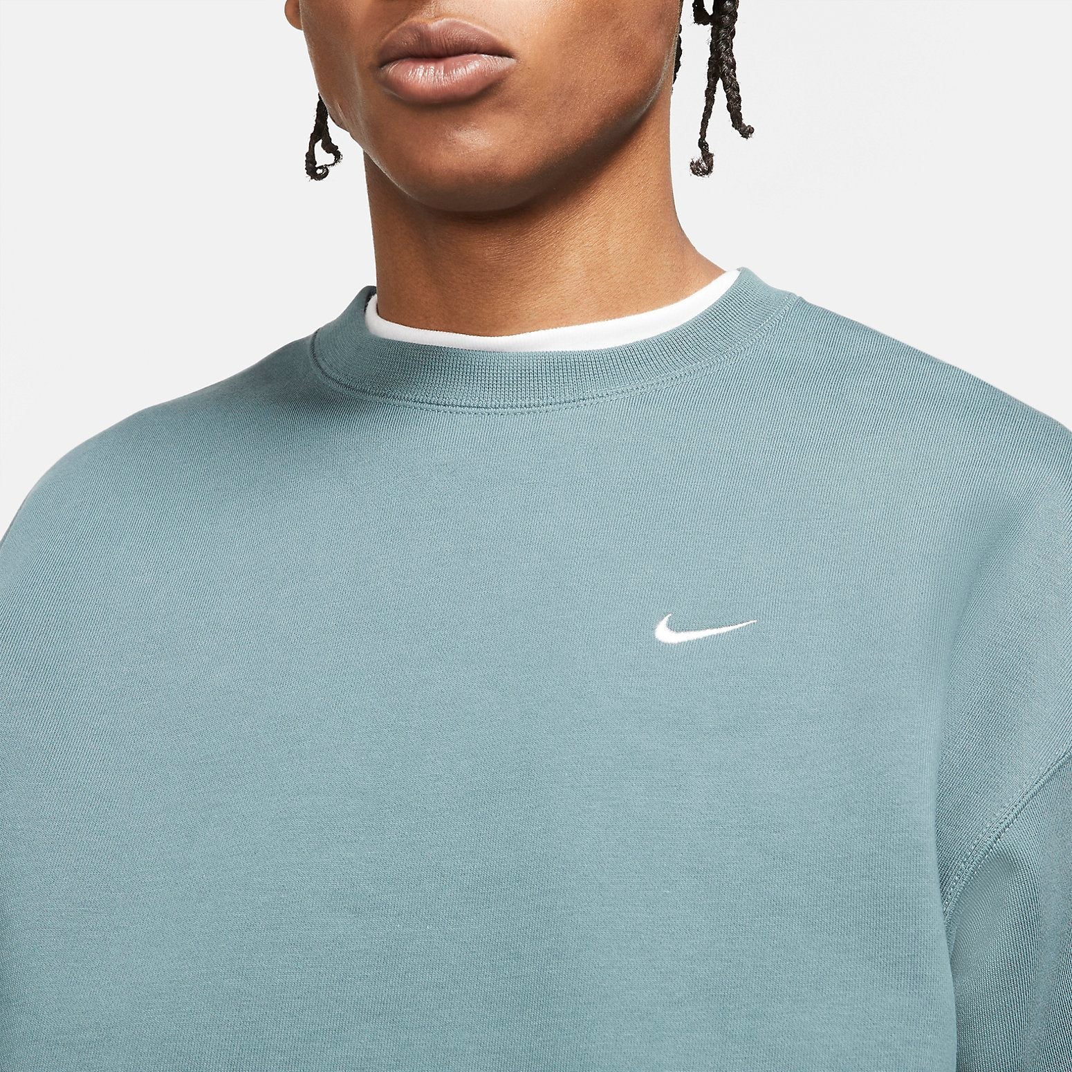 Nike Lab Solo Swoosh Fleece Crew Sweatshirt 'Teal' CV0554-387