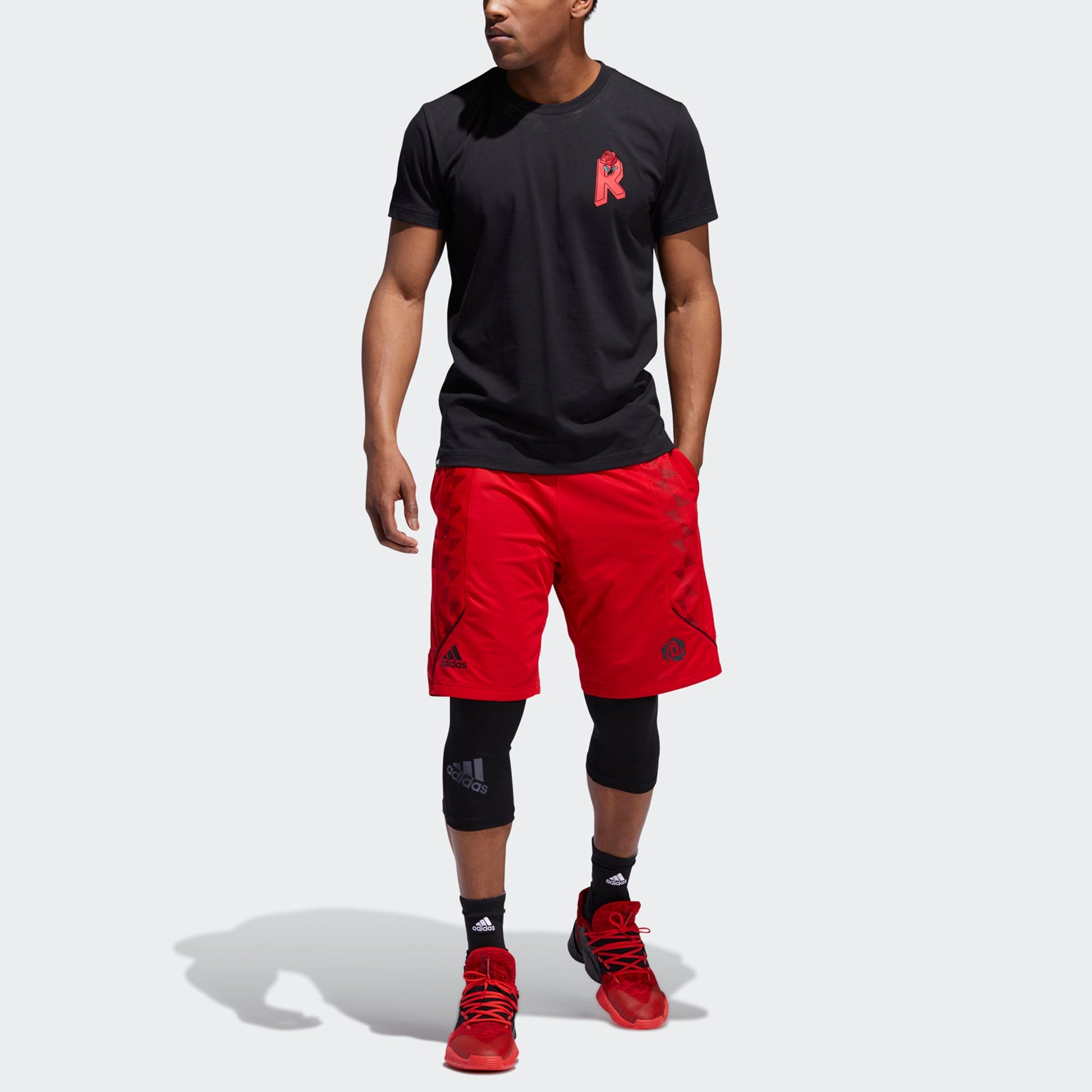 adidas Ros C365 Short Casual Sports Breathable Basketball Shorts Red EJ7433