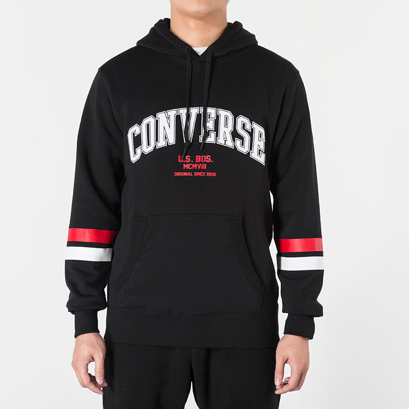 Converse Collegiate Text Pullover Hoodie Asia Sizing 'Black' 10017352-A01