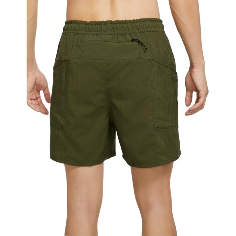 Men's Nike Dri-Fit Solid Color Rear Zipper Pocket Elastic Waistband Straight Shorts Military Green DQ4817-326