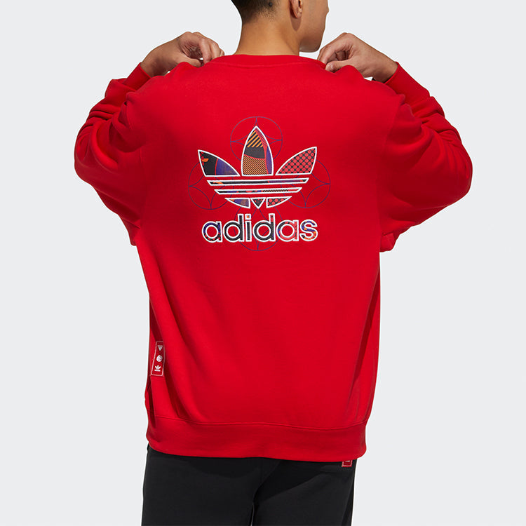 adidas originals Cny Crew Series Cargo Pocket Round Neck Pullover Red GR0219