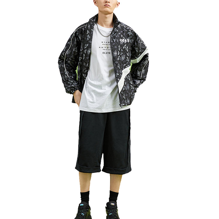 Li-Ning Zipper Loose Sports Windbreaker Jacket Black AFDQ735-2